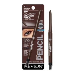 ColorStay Pencil Waterproof Eyeliner, Smudge-Proof, Eye Makeup with Built-In Sharpener, 202 Black Brown, 0.01 oz