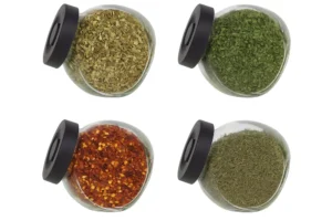 Spice Jars Glass Black 175 ml, 4 Piece
