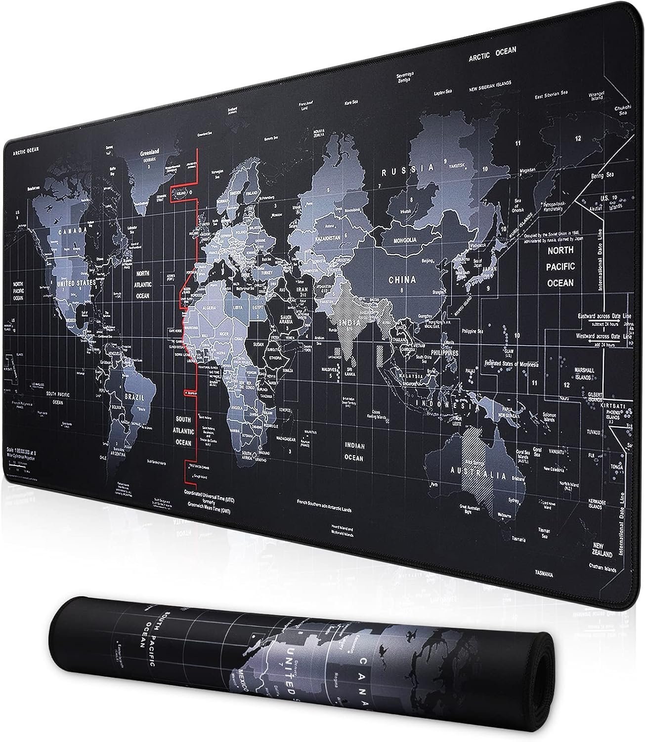 Professional Large Mouse Pad & Computer Game Mouse Mat (35.4x15.7x0.1IN, Map) (90 * 40 Map)